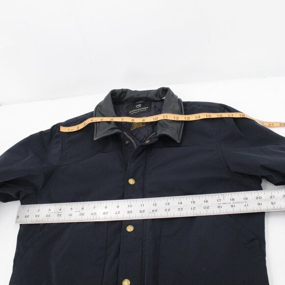 Scotch soda bomber jacket men's medium blue leather collar utility pockets zip - Picture 12 of 16